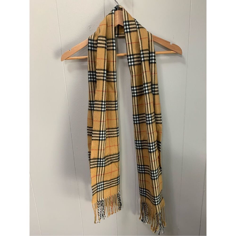 Brown Red Black Plaid Style Cashmere Scarf